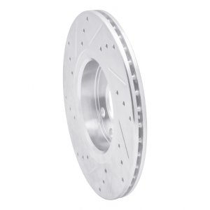 Fiat Punto Brake Rotor (1) - Front Right - R1 Concepts - Drilled & Slotted - Silver - `06-`10